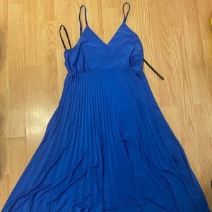 Blue dress with pleated bottom/skirt